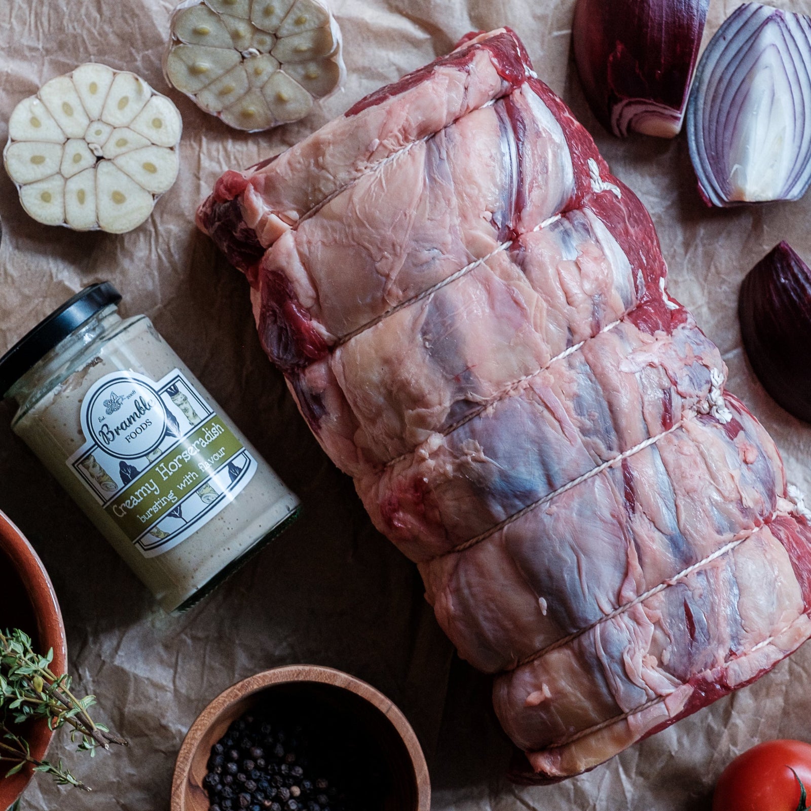 Rib Eye Roast and horseradish sauce